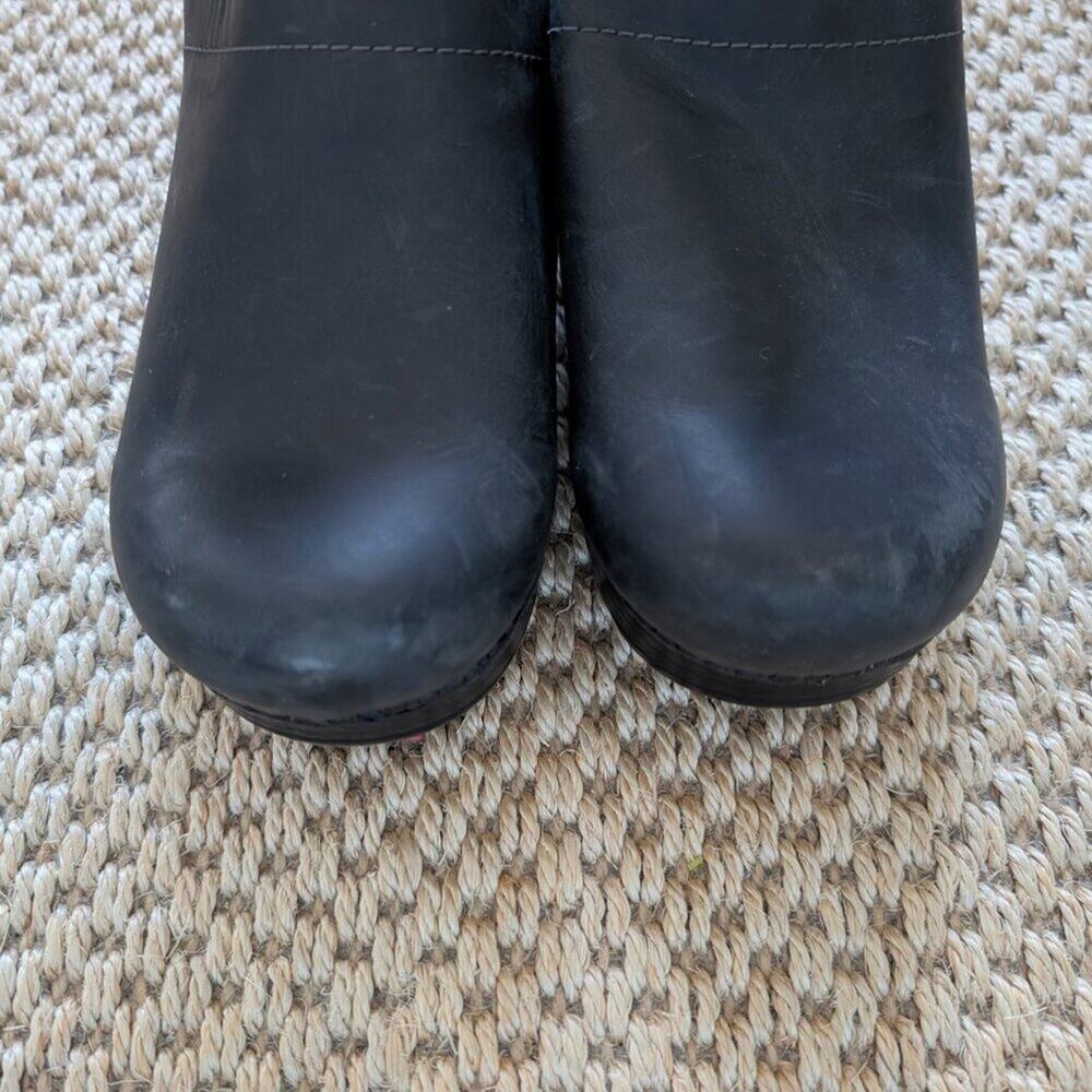 DANSKO Cozy Chloe Clog Knit Boots Shoes Black Leather sz 39/US 8.5-9 never worn - Picture 6 of 8